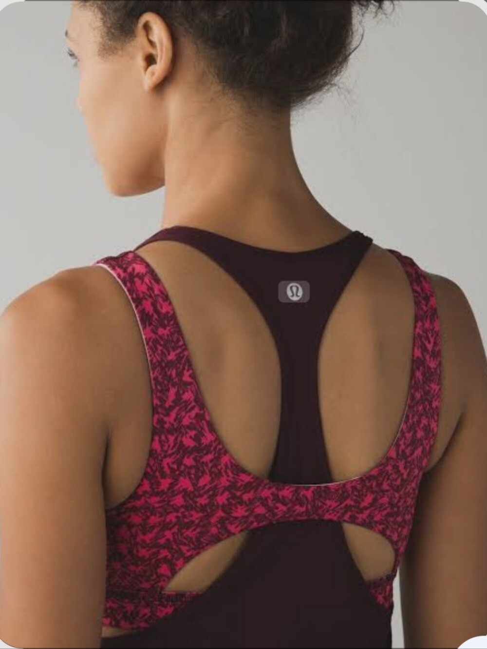 Lululemon Pink & Black Built-In Bra Strappy Athletic Tank Top Size 4